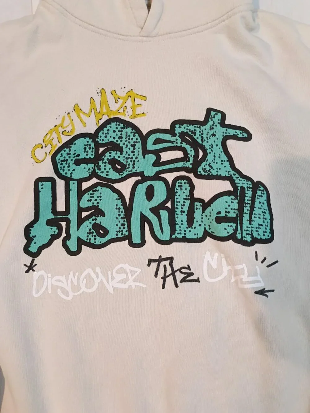 Zara Kids/Hoodie/Youth 13-14/Cream Keith Haring East Harlem Graphic Streetwear P